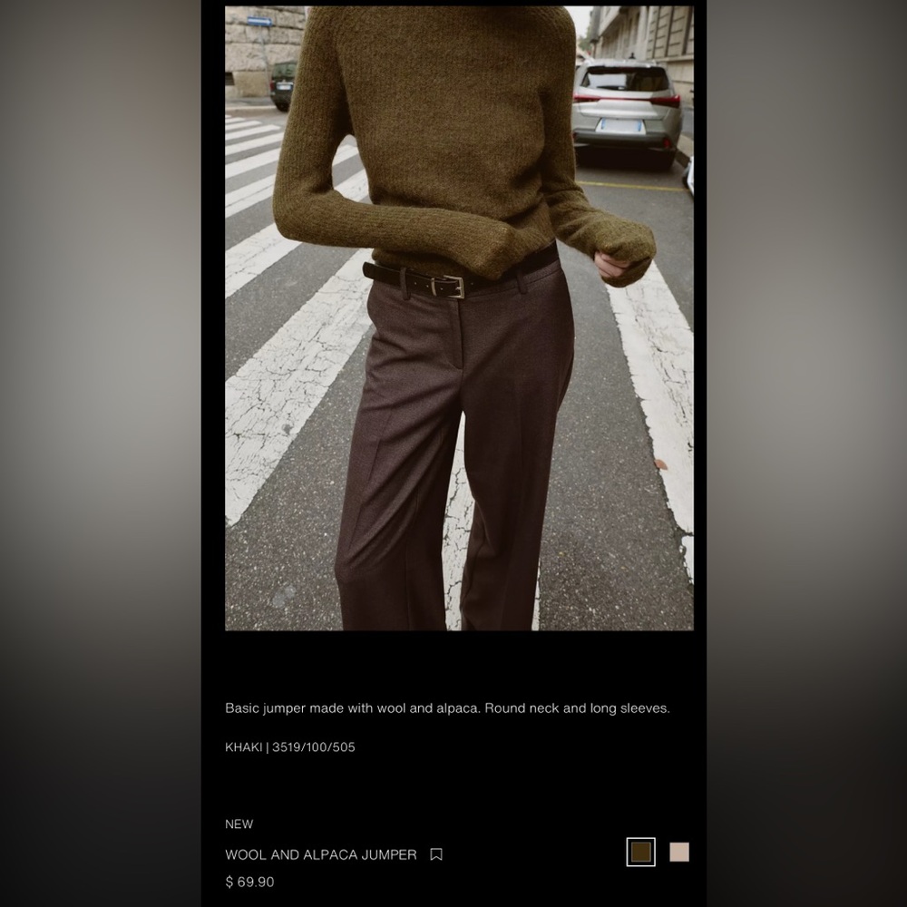 Zara Brown Khaki Sweater - Picture 8 of 9